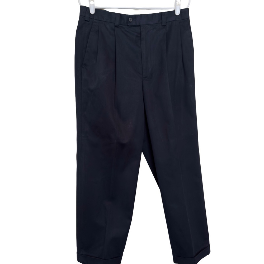 Natural Issue Executive Khakis Men Pleated Front Cuffed Dress Pants Size 33/30